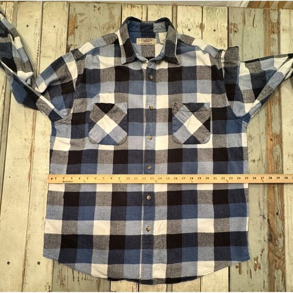 Vintage BIG MAC Workwear Shirt Men Size XL Brown Plaid Button Up Pocket Work 80s - Picture 10 of 12